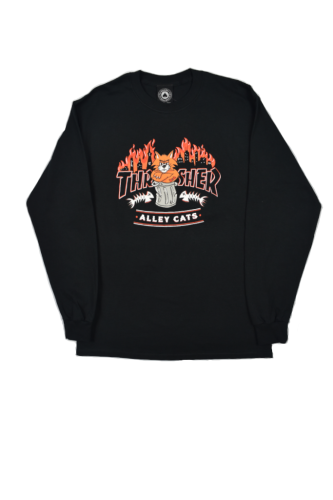 Koszulka LS długi rękaw Thrasher Alley Cats czarna.png