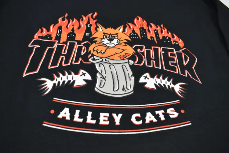 Koszulka LS długi rękaw Thrasher Alley Cats czarna 2.png