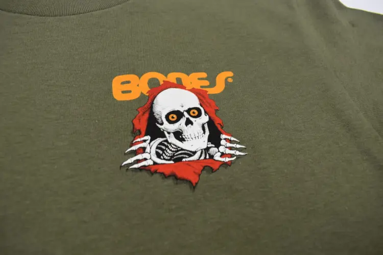 Koszulka T-shirt BONES RIPPER zielona przód zbliżenie.JPG