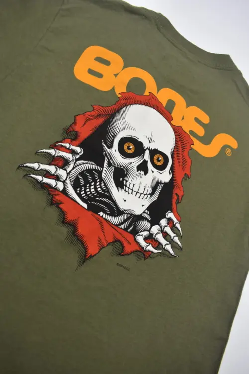 Koszulka T-shirt BONES RIPPER zielona tył zbliżenie.JPG