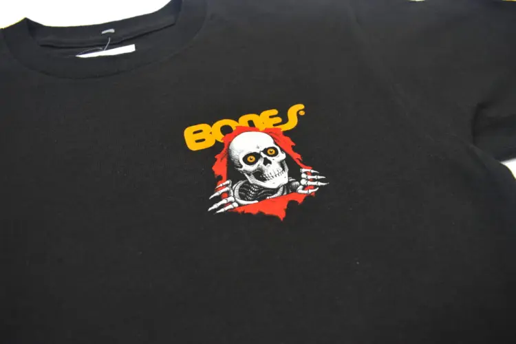 Koszulka T-shirt BONES RIPPER czarna front zbliżenie.JPG