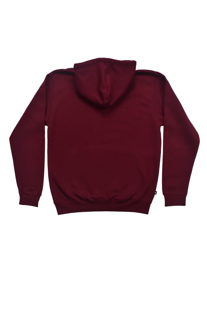 Bluza Hoodie burgund tył logo.JPG