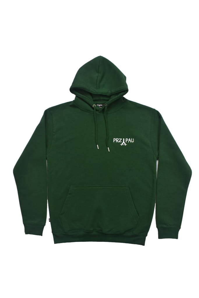 Bluza Hoodie zielony front przypau.JPG